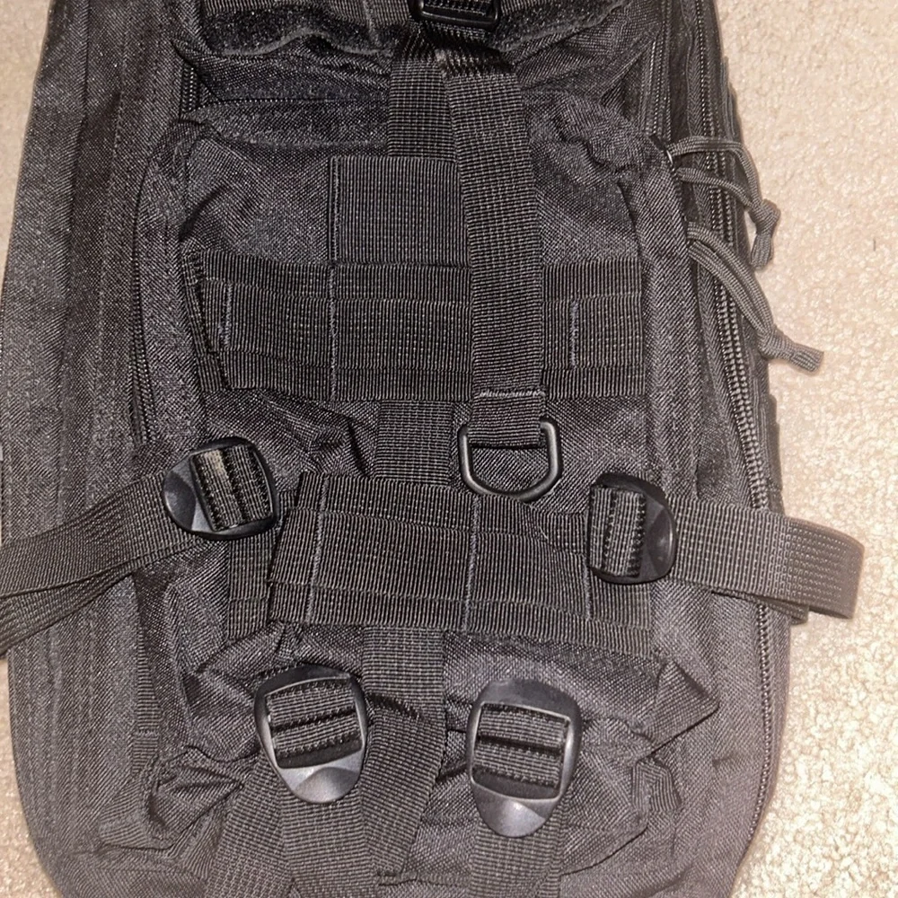 Utility Backpack – Multiple Pockets, Black Tactical Style